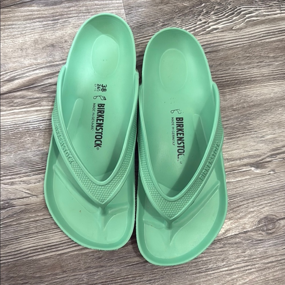 Birkenstock Green Flip Flops
